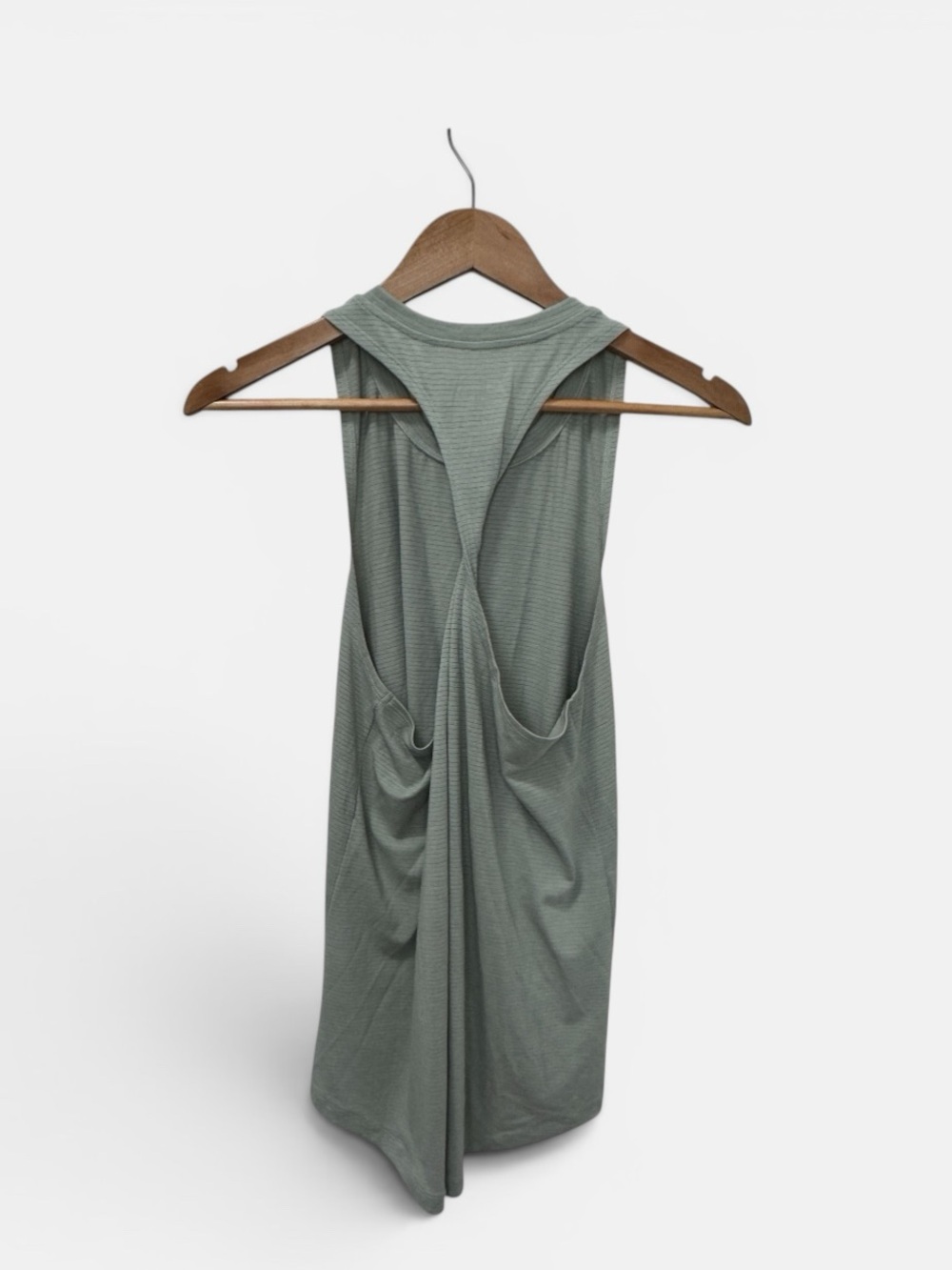 Peloton Sage Green Striped Women's Tank Twisted Back Vertical Lettering Sz. M - Picture 4 of 6